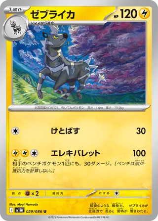 Zebstrika 029/174 — White Flare (Japanese Pokémon TCG card)