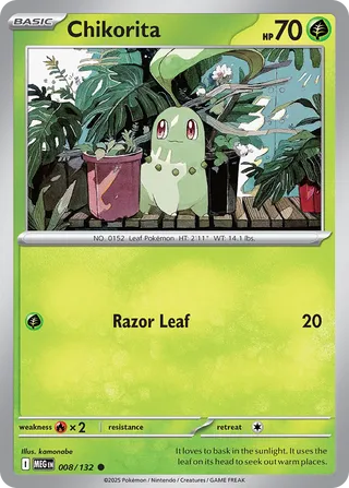 Chikorita 008/188 — Mega Evolution (English Pokémon TCG card)
