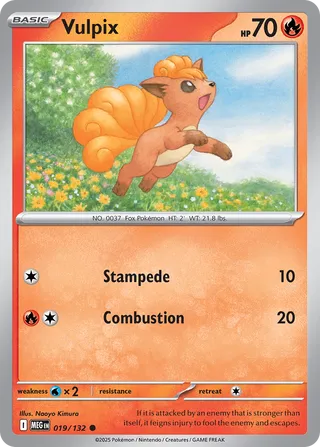 Vulpix 019/188 — Mega Evolution (English Pokémon TCG card)
