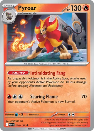 Pyroar 024/188 — Mega Evolution (English Pokémon TCG card)