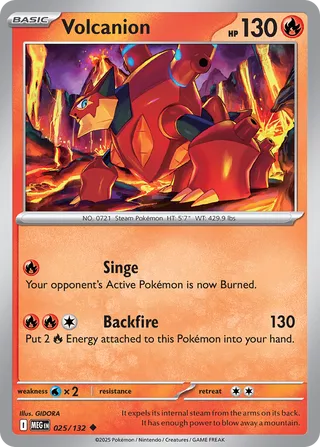 Volcanion 025/188 — Mega Evolution (English Pokémon TCG card)
