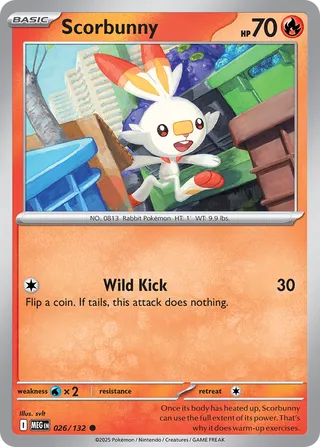 Scorbunny 026/188 — Mega Evolution (English Pokémon TCG card)