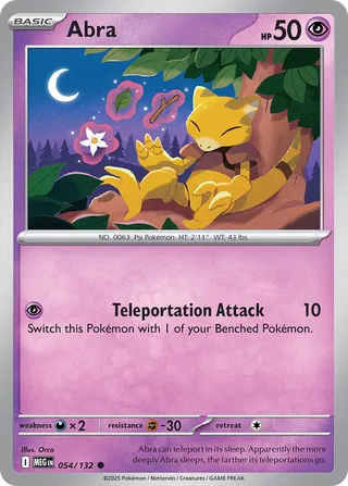 Abra 054/188 — Mega Evolution (English Pokémon TCG card)