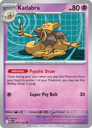 Kadabra 055/188 — Mega Evolution (English Pokémon TCG card)