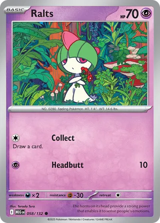 Ralts 058/188 — Mega Evolution (English Pokémon TCG card)