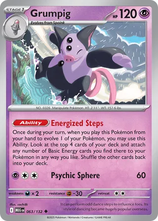 Grumpig 063/188 — Mega Evolution (English Pokémon TCG card)