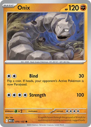 Onix 070/188 — Mega Evolution (English Pokémon TCG card)