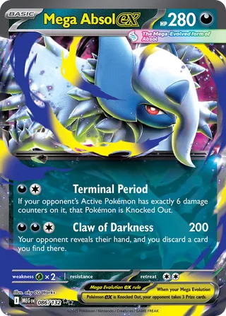 Mega Absol ex 086/188 — Mega Evolution (English Pokémon TCG card)