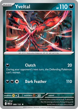 Yveltal 088/188 — Mega Evolution (English Pokémon TCG card)