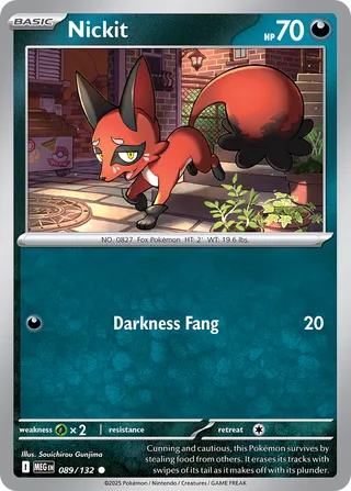 Nickit 089/188 — Mega Evolution (English Pokémon TCG card)