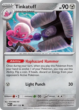 Tinkatuff 097/188 — Mega Evolution (English Pokémon TCG card)