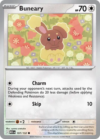 Buneary 107/188 — Mega Evolution (English Pokémon TCG card)