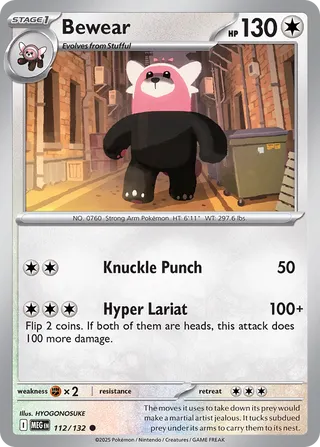 Bewear 112/188 — Mega Evolution (English Pokémon TCG card)