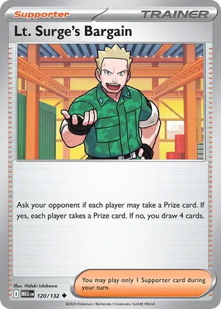 Lt. Surge's Bargain 120/188 — Mega Evolution (English Pokémon TCG card)