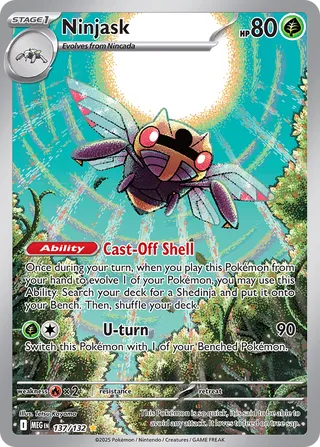 Ninjask 137/188 — Mega Evolution (English Pokémon TCG card)