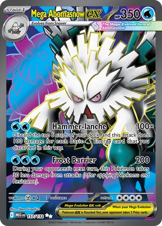Mega Abomasnow ex 157/188 — Mega Evolution (English Pokémon TCG card)