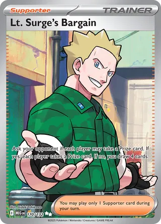 Lt. Surge's Bargain 170/188 — Mega Evolution (English Pokémon TCG card)