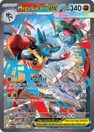 Mega Lucario ex 179/188 — Mega Evolution (English Pokémon TCG card)