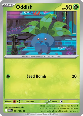 Oddish 001/130 — Phantasmal Flames (English Pokémon TCG card)