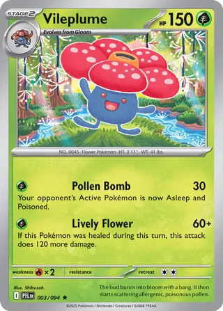 Vileplume 003/130 — Phantasmal Flames (English Pokémon TCG card)