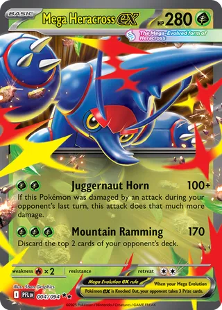 Mega Heracross ex 004/130 — Phantasmal Flames (English Pokémon TCG card)