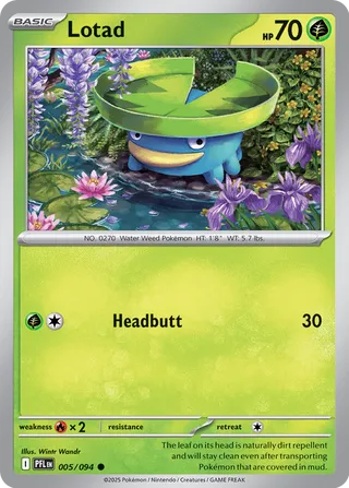 Lotad 005/130 — Phantasmal Flames (English Pokémon TCG card)