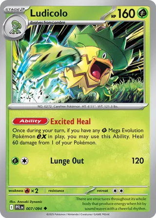 Ludicolo 007/130 — Phantasmal Flames (English Pokémon TCG card)