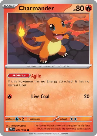Charmander 011/130 — Phantasmal Flames (English Pokémon TCG card)