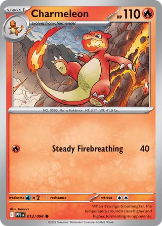 Charmeleon 012/130 — Phantasmal Flames (English Pokémon TCG card)