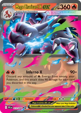 Mega Charizard X ex 013/130 — Phantasmal Flames (English Pokémon TCG card)