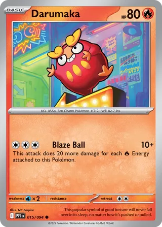 Darumaka 015/130 — Phantasmal Flames (English Pokémon TCG card)