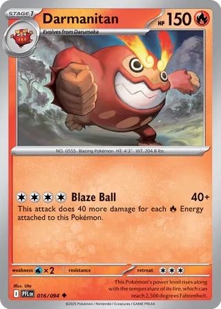 Darmanitan 016/130 — Phantasmal Flames (English Pokémon TCG card)