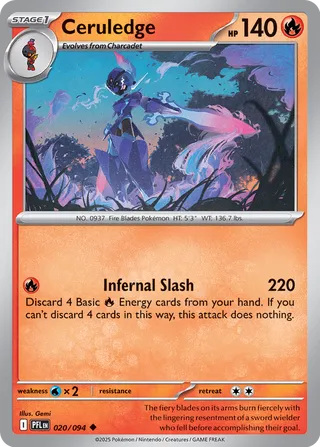 Ceruledge 020/130 — Phantasmal Flames (English Pokémon TCG card)