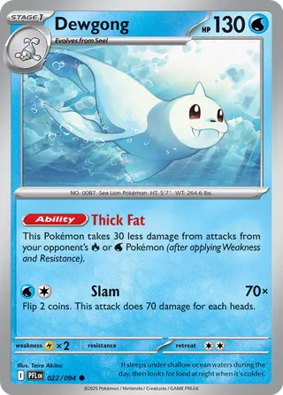 Dewgong 022/130 — Phantasmal Flames (English Pokémon TCG card)