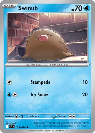Swinub 023/130 — Phantasmal Flames (English Pokémon TCG card)