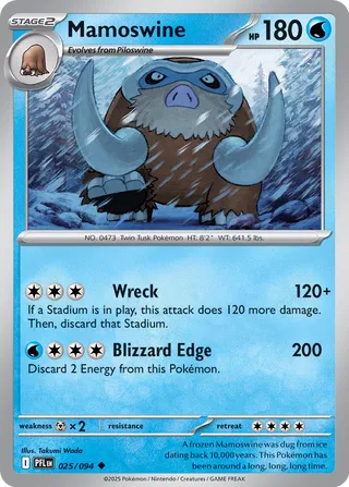 Mamoswine 025/130 — Phantasmal Flames (English Pokémon TCG card)
