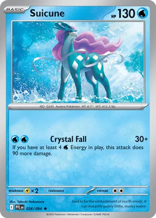 Suicune 026/130 — Phantasmal Flames (English Pokémon TCG card)