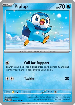 Piplup 027/130 — Phantasmal Flames (English Pokémon TCG card)