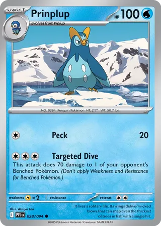 Prinplup 028/130 — Phantasmal Flames (English Pokémon TCG card)