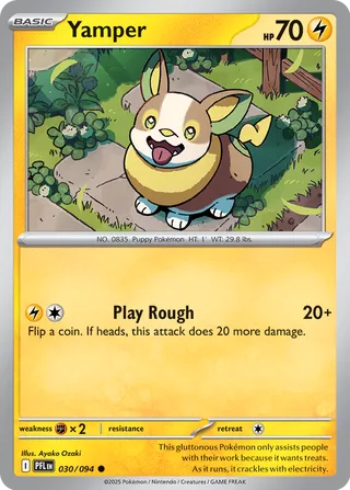 Yamper 030/130 — Phantasmal Flames (English Pokémon TCG card)