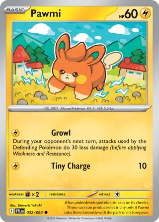 Pawmi 032/130 — Phantasmal Flames (English Pokémon TCG card)