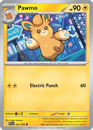 Pawmo 033/130 — Phantasmal Flames (English Pokémon TCG card)