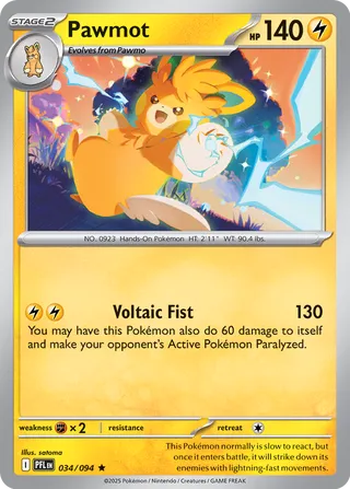 Pawmot 034/130 — Phantasmal Flames (English Pokémon TCG card)