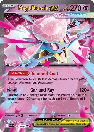 Mega Diancie ex 041/130 — Phantasmal Flames (English Pokémon TCG card)