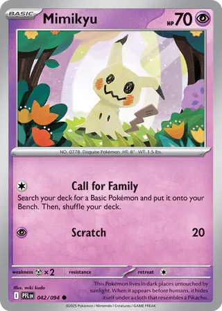 Mimikyu 042/130 — Phantasmal Flames (English Pokémon TCG card)