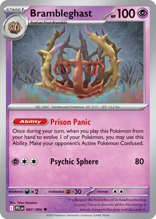 Brambleghast 047/130 — Phantasmal Flames (English Pokémon TCG card)