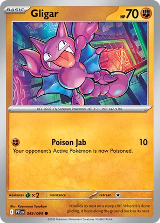 Gligar 049/130 — Phantasmal Flames (English Pokémon TCG card)