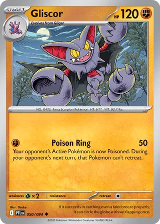 Gliscor 050/130 — Phantasmal Flames (English Pokémon TCG card)