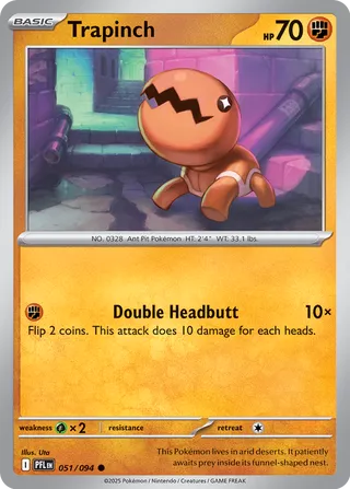 Trapinch 051/130 — Phantasmal Flames (English Pokémon TCG card)