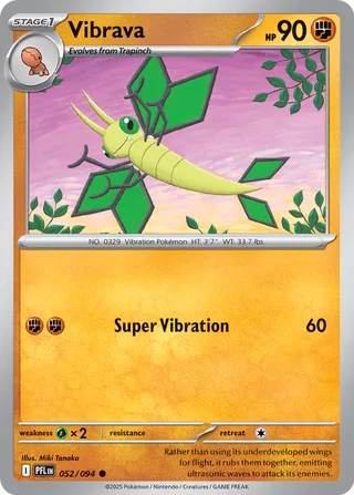 Vibrava 052/130 — Phantasmal Flames (English Pokémon TCG card)